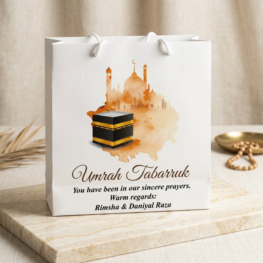 Small Umrah Tabarruk name gift bags-100137