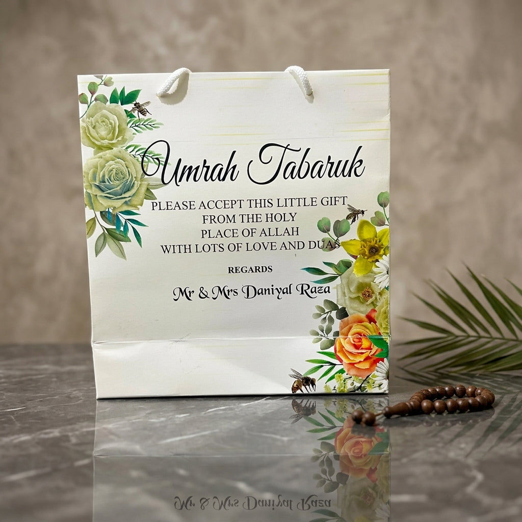 Small Umrah Tabarruk name gift bags-100147