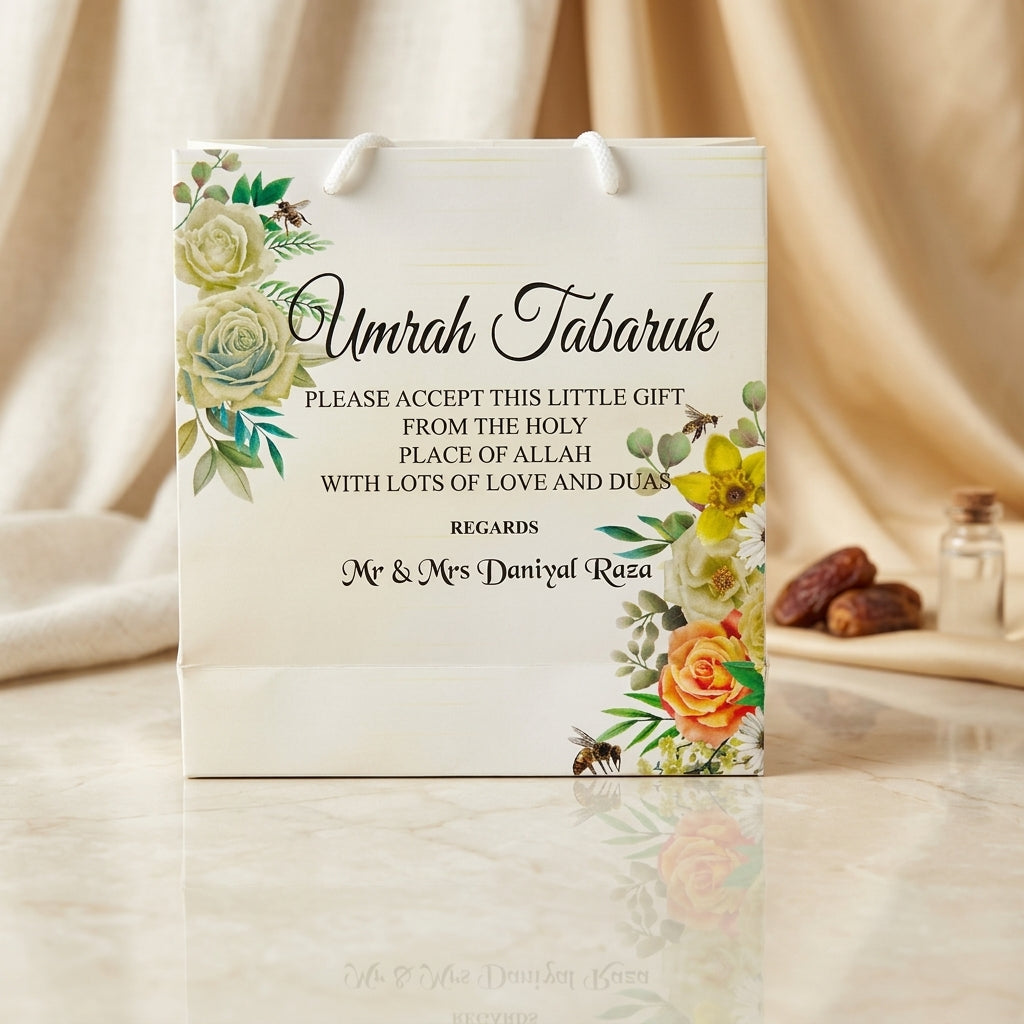 Small Umrah Tabarruk name gift bags-100147