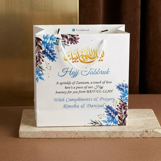 Small Hajj tabbaruk name gift bag HT-10098