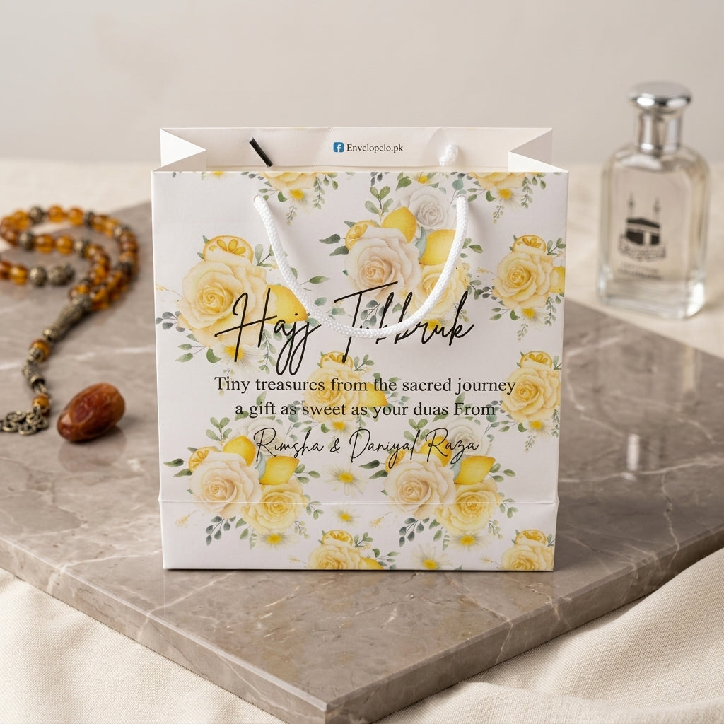 Small Hajj tabbaruk name gift bag HT-1001002