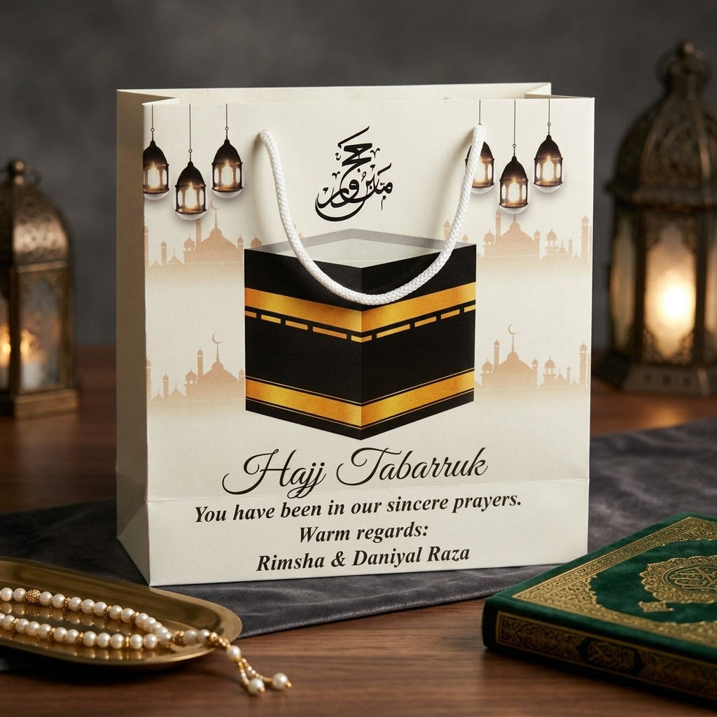 Small Hajj tabbaruk name gift bag HT-1001006