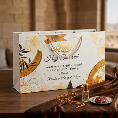 Medium Hajj tabbaruk name gift bag HT-10086