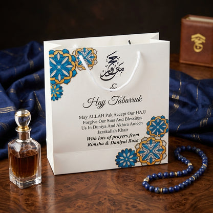 Small Hajj tabbaruk name gift bag HT-10071