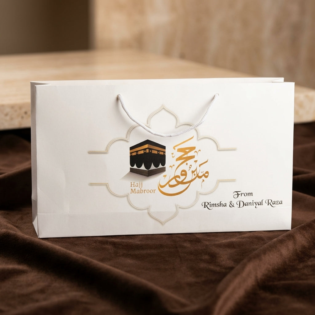 Medium Hajj tabbaruk name gift bag HT-10049