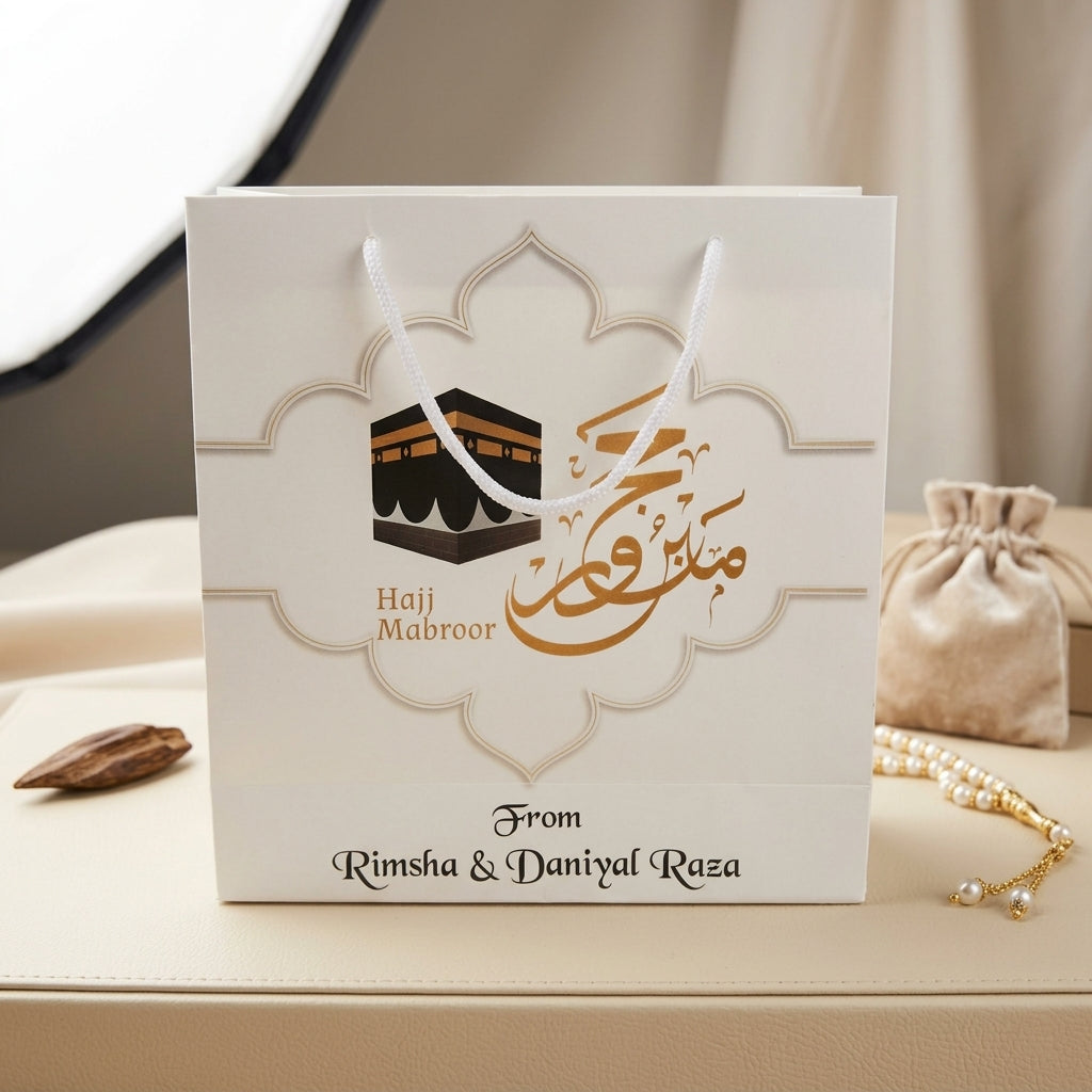 Small Hajj tabbaruk name gift bag HT-10010