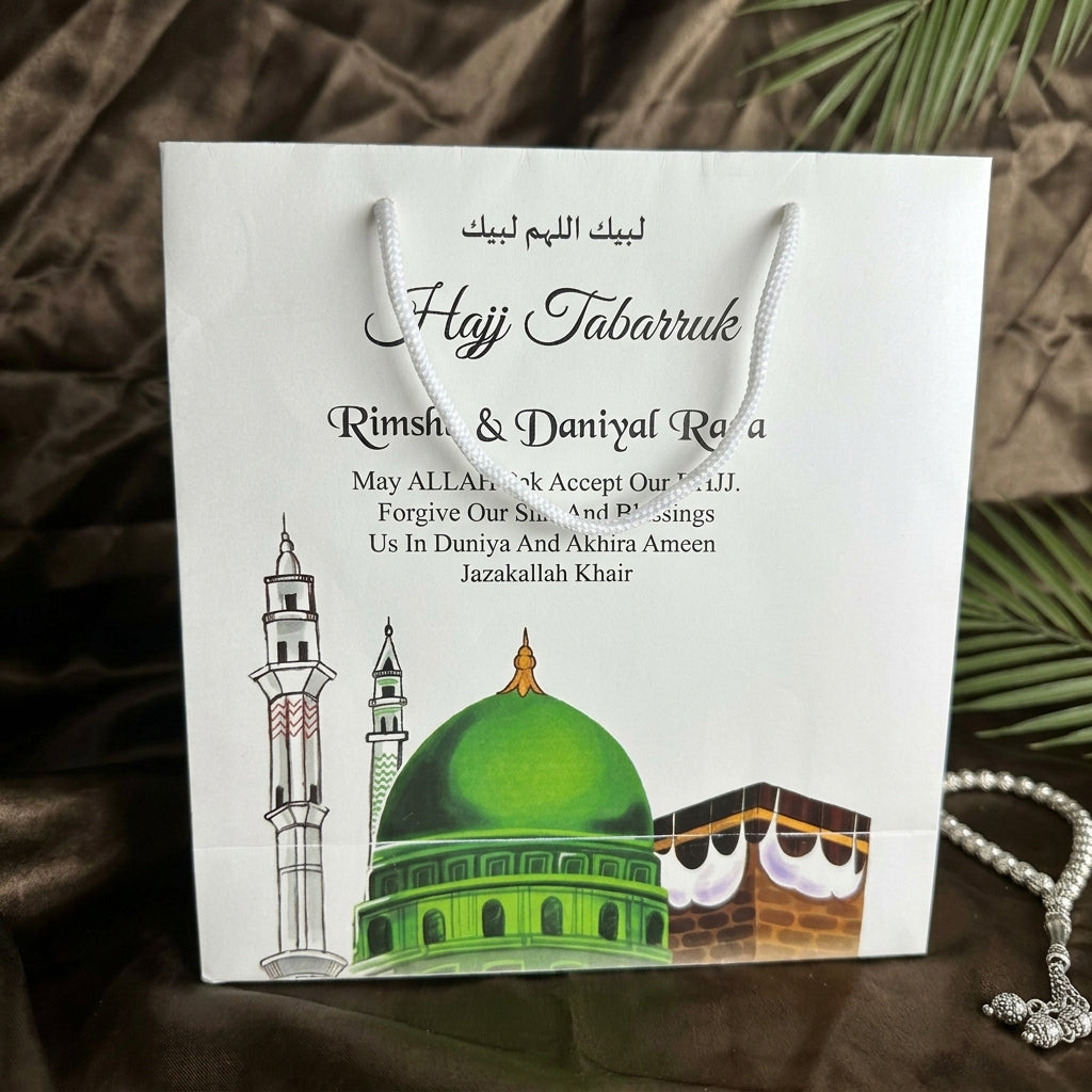 Small Hajj tabbaruk name gift bag HT-30005