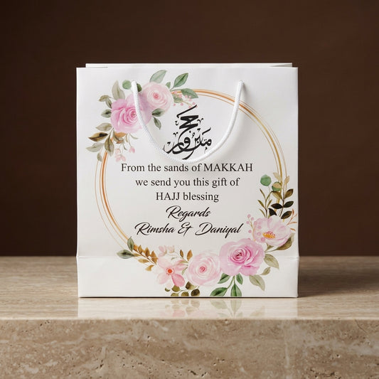 Small Hajj tabbaruk name gift bag HT-10019