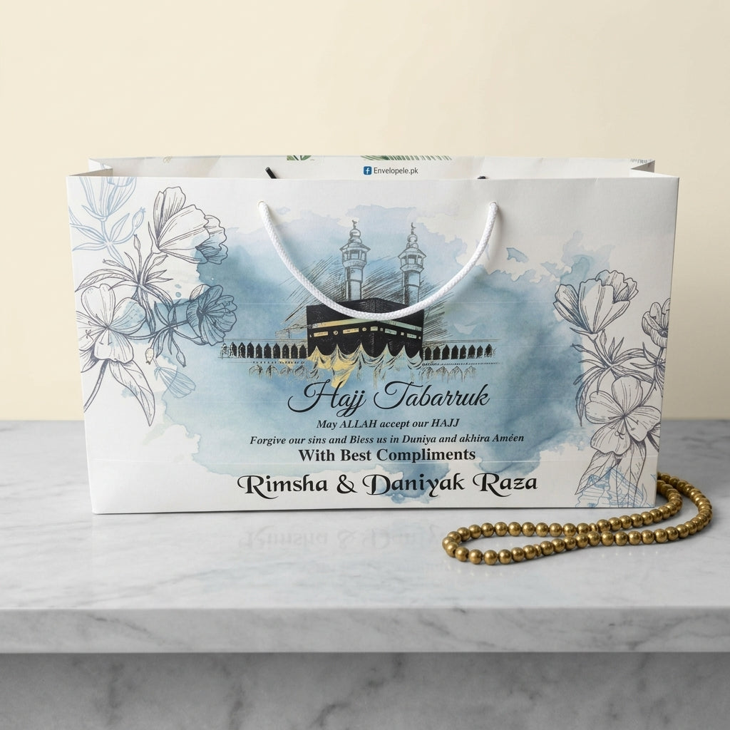 Medium Hajj tabbaruk name gift bag HT-10041