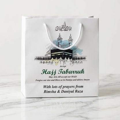 Small Hajj tabbaruk name gift bag HT-10043