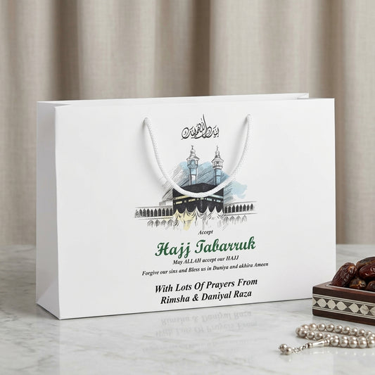 Medium Hajj tabbaruk name gift bag HT-10016